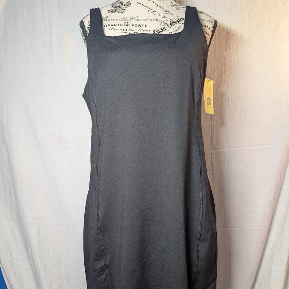NWT Women's all in motion Black Knit Slit Dress size XL